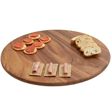 Imagem de Woodard & Charles Toca-discos redondo da Susan com mecanismo de rolamento esférico de aço inoxidável (marrom)