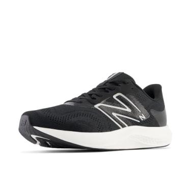 Imagem de New Balance Tênis masculino Dynasoft Pro Run V2, Preto/branco/prata claro metálico, 8 Wide