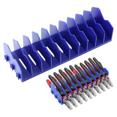 Imagem de Kakalote Organizador de alicates, suporte de alicate com 10 compartimentos, suporte organizador de cortadores com base de borracha antiderrapante, caixa de ferramentas, organizador de gavetas,
