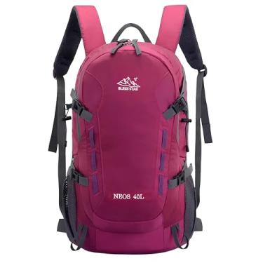 Imagem de Mochila Viagem Caminhada Trekking Acampamento Resistente Masculina Feminina 40L (Rosa Fúcsia)
