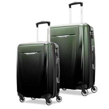 Imagem de Samsonite Winfield 3 DLX Mala rígida com rodas giratórias, Verde ombre, 2PC SET (CO/MED), Bagagem expansível Winfield 3 Dlx Hardside com Spinners