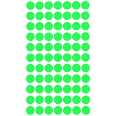 Imagem de Etiquetas removíveis com pontos verdes neon reais de 15 mm – Adesivos circulares coloridos (5/8" 19/32) – Pacote com 770