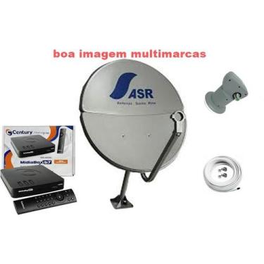 Imagem de Kit Nova Antena Parabólica 60cm com Recepitor Digital HD da Century Mi