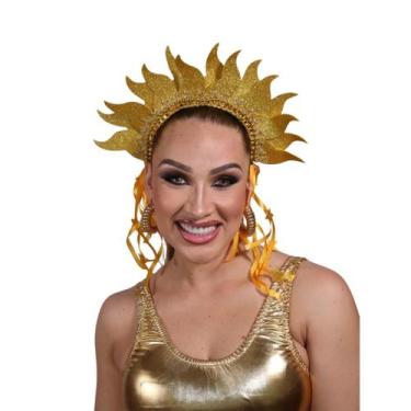 Imagem de Tiara De Sol Carnaval Feita A Mão Luxo Festa Fantasia - Boo Fantasias