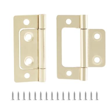 Imagem de Biaungdo 12 peças de dobradiças de porta sem encaixe, 5 cm x 2,3 cm, dobradiças de armário de topo dobrável vintage, ferragens para móveis, dobradiça de porta antiga com parafusos para porta, janelas,