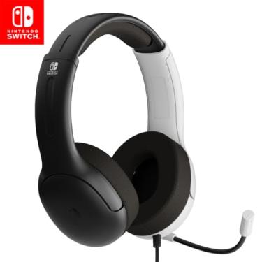 Imagem de Fone de ouvido estéreo com fio para Nintendo Switch/Switch Lite/Switch PDP Gaming LVL40, OLED, preto e branco