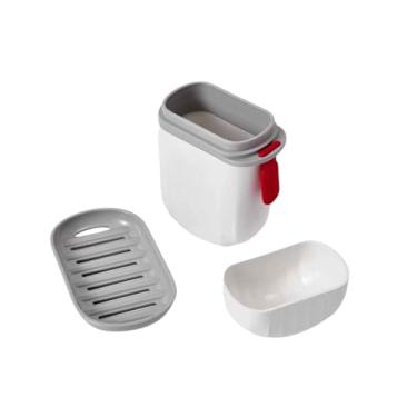 Imagem de Saboneteira Para Viagem Com Estojo Dupla Drenagem Encaixe Firme Compacta À Prova De Vazamento de Água (Branco)