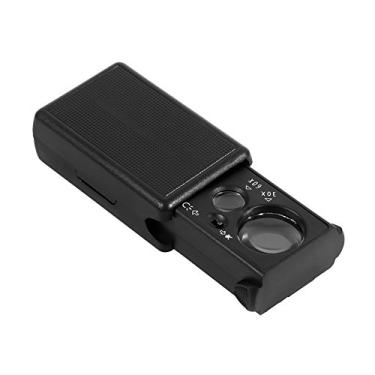 Imagem de LED de Lente de Joalheria, Lupa de Joalheria 30x 60x LoupE de Bolso Leve LED Com Vidro de Plástico ABS, para Detecção de Moeda, Identificação de Jóias, Ligna