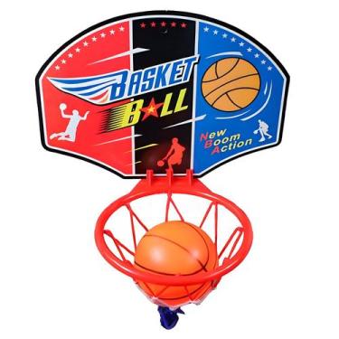 Imagem de Tabela Basket Infantil Mini Cesta Com Bola Bomba Para Encher Com Supor