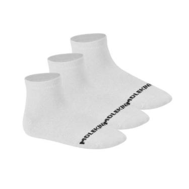 Imagem de Molekinho Kit Meia Cano Medio com 3 Pares Branco, 28 AO 33, Branco