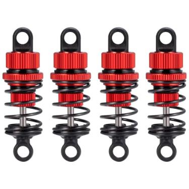 Imagem de MORFUM Amortecedor de alumínio RC dianteiro e traseiro preenchido a óleo 50 mm/52 mm conjunto de amortecedor ajustável compatível com Tamiya M03 M04 M05 M06 1:10 em estrada atualizações de carro peças