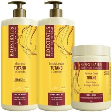 Imagem de kit 1 Shampoo 1 Condicionador 1 Banho creme Tutano 1 L - BIOEXTRATUS