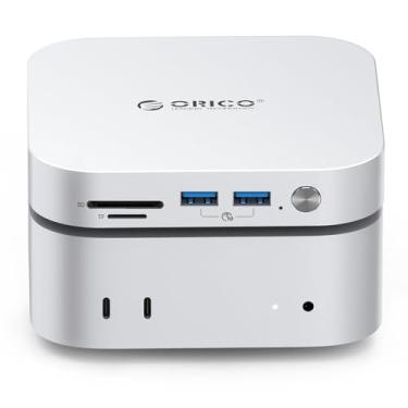 Imagem de ORICO MiniMate 8 TB SSD externo compatível com Mac Mini M4, 4 TB para processamento de dados de 40 Gbps (3200 MB/s), 4 TB para armazenamento de backup de 1000 MB/s, USB 3.0 (10 Gbps) * 3, TF e SD 4.0