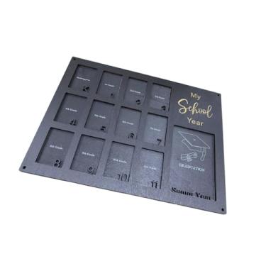 Imagem de Generic Escola quadro de quadro Montagem de parede colagem criativa 13 fotos de graduação Presente de preenchimento de fotos para quarto para quarto de estudo, Preto