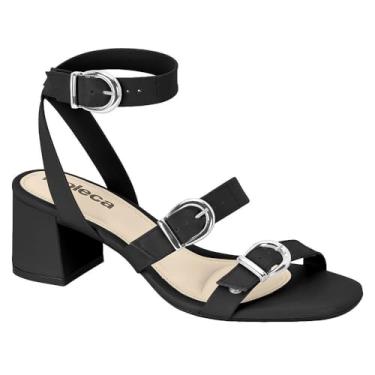 Imagem de Sandália Moleca Salto Grosso Fivelas Feminina