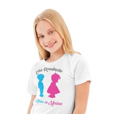 Imagem de Camiseta T-Shirt Infantil Chá Revelação Menino ou Menina Branca - Del 