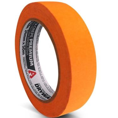 Imagem de Fita Crepe Laranja Pintura Imobiliaria Parede 24MM X 50M Adere