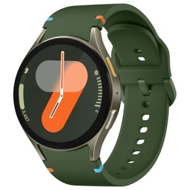 Imagem de DaQin Pulseira esportiva sem lacunas compatível com Samsung Galaxy Watch 7 de 40 mm e 44 mm, pulseira de silicone macio de 20 mm para Galaxy Watch 6 5 4 mm de 40 mm e 44 mm/Galaxy FE/6 Classic de 47