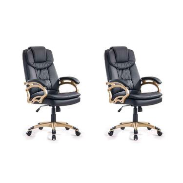 Imagem de Conjunto com 2 Cadeiras de Escritório Giratórias Clark Preto