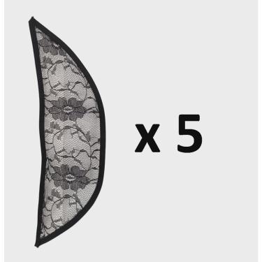 Imagem de Kit 5 Telas Base Para Confecção De Aplique Tic Tac renda preta