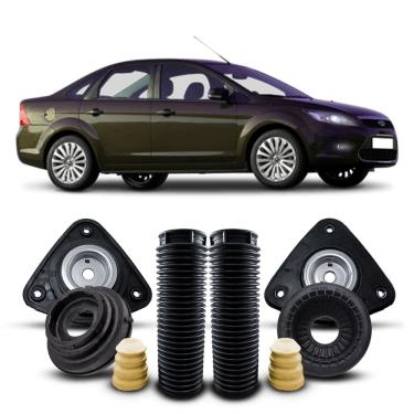 Imagem de Par Kit Coxim Rolamento Batente Coifa Amortecedor Dianteiro Ford Focus Sedan 2008 2009 2010 2011 2012 2013
