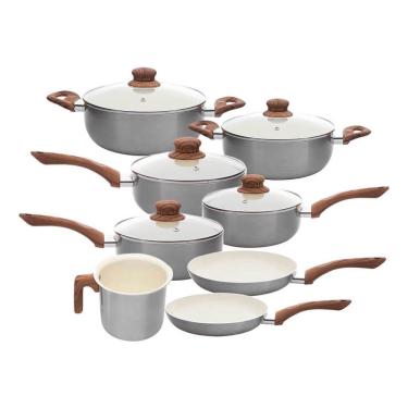 Imagem de Conjunto de Panelas New York Casambiente 8 peças com Revestimento Antiaderente Cerâmico