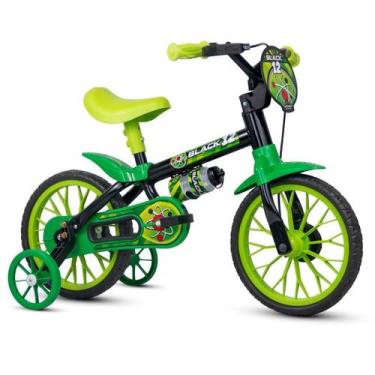 Imagem de Bicicleta Aro 12 Black Com Rodinhas e Squeeze - Nathor, 12", Preto, Ve