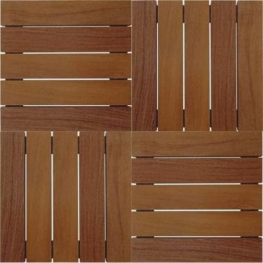 Imagem de Kit Deck de Madeira Modular Isabela 50cmx50cm com 12 Placas Cumaru