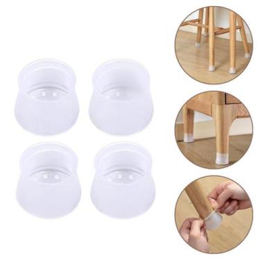 Imagem de Kit 4 Protetor De Pé Cadeira Mesa Silicone Proteção Antirruído Redondo