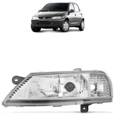 Imagem de Farol Dianteiro Celta 1999 a 2006 Máscara Cromada Liso Acrílico - Auto