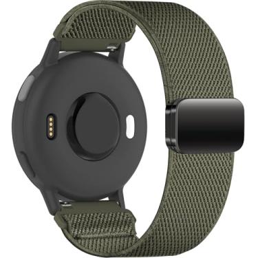 Imagem de Oanux Pulseira magnética de nylon elástico de 20 mm compatível com Garmin Vivoactive 6 Watch/Vivoactive 5/3/3 Music, pulseira esportiva elástica de substituição para Venu Sq 2/Venu e Forerunner 55/165