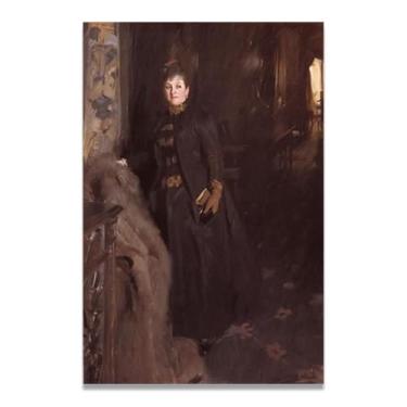 Imagem de LKXGRRSFG Impressões em tela Madame Clara Rikoff Anders Zorn - Arte de obra-prima sueca, decoração de parede serenidade de verão e coleção de galeria doméstica 50 x 50 cm