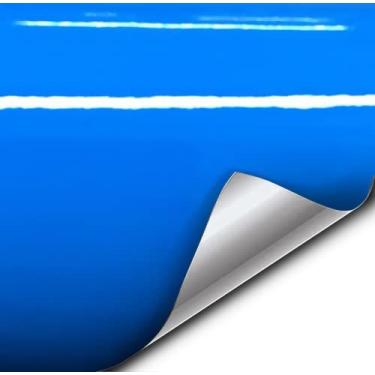 Imagem de VViViD+ Película de vinil azul brilhante Smurf fácil de instalar, adesivo sem bagunça (1,8 m x 1,8 m)