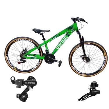 Imagem de Bicicleta Aro 26 Vikingx Aluminio Tuff 25 Mtb 24v Cambio Shimano Diant