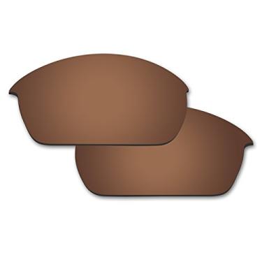 Imagem de Fiskr Lentes de reposição não polarizadas para óculos de sol Oakley Flak Jacket (OO9008) com resistência a impactos, proteção contra raios UV e proteção multifuncional (marrom)