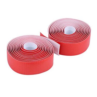 Imagem de 1 par Fita Adesiva de Bicicleta, Embrulho de Garra de Bicicleta Sem Escorregamento Com Bandas Adesivas Bonés para Conforto de Ciclismo (Vermelho)