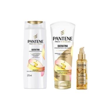 Imagem de Kit Pantene Queratina 1 Sh 175Ml+ 1 Cond 150Ml+ 1 Oleo 95Ml