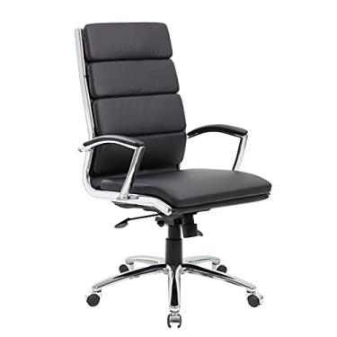 Imagem de Boss Office Products Cadeira executiva CaressoftPlus, tradicional, acabamento cromado de metal