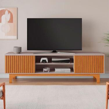 Imagem de Rack Trunfo Candian Para Tv Até 70 Polegadas Jcm Movelaria Cinamomo Com Off White