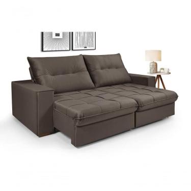 Imagem de Sofá Cancún 2,90 3 Lugares Império Estofados Veludo Veludo Capuccino 164