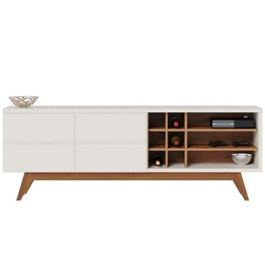 Imagem de Rack Para Sala De Estar Tv 70 Pol 180cm Makai C04 Off White Matte Freijó - Lyam Decor