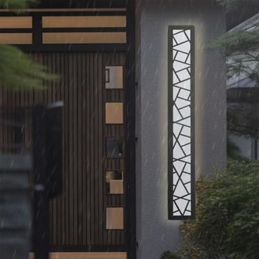 Imagem de Lâmpada de parede externa LED IP65 impermeável longa lâmpada de parede preta acrílica villa interior/exterior antracite arandela jardins cerca externa varanda escadas terraços 3000K/4000K/6500K (luz