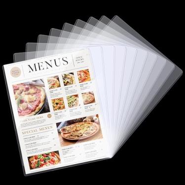 Imagem de Protetores de lençol 8,5 x 11,25 pacotes de protetores de impressão rígidos, protetores de folha de plástico rígido transparente à prova d'água capas de papel para fotos, porta-documentos, protetor de