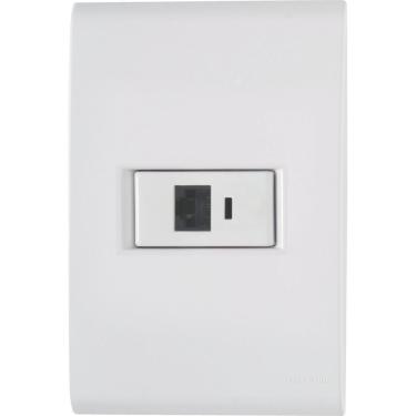 Imagem de Conjunto 4x2 Com 1 Tomada Rj45 Cat. 6 Tramontina Liz Branco Tramontina