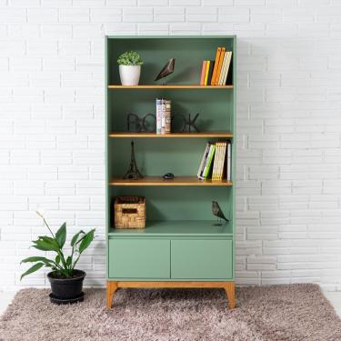 Imagem de Estante 2 Portas Sálvia 80cm Bento Yescasa Sálvia/amêndoa