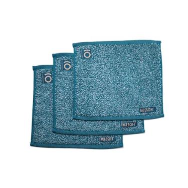 Imagem de FACESOFT Mini toalhas de algas marinhas - toalha de exercício de algodão macio e absorvente - sem microfibras sintéticas ou plásticos - toalhas de ginástica para suor - 3 peças