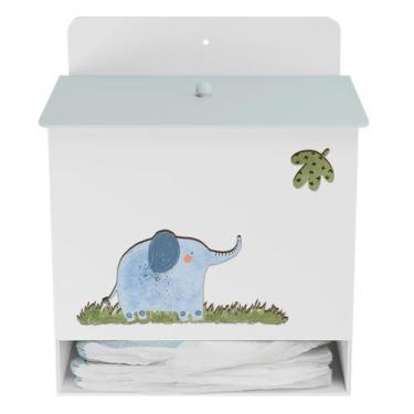 Imagem de Porta Fralda Kit Higiene MDF Quarto Infantil Safari Zoo - Neném na Nuv