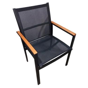 Imagem de Poltrona Alumínio E Tela Sling área Gourmet Varanda Luxo - JJ Móveis, 
