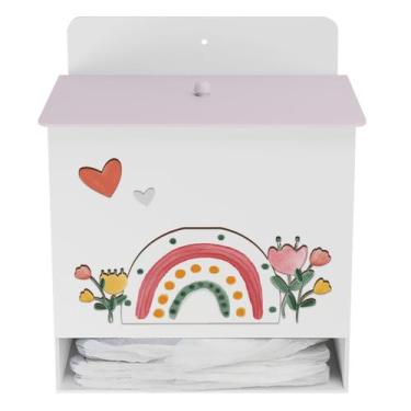 Imagem de Porta Fralda Kit Higiene MDF Quarto Sunshine Arco Íris - Neném na Nuve