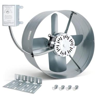 Imagem de Aibabcue Ventilador De Sótão Com Ventilação Empena, Exaustor 15" Termostato Ajustável Para Galpão, Casa, Garagens, 1650 Pés Cúbicos Por Minuto, 1075 Rpm, 2500 Quadrados (1650 Minuto)